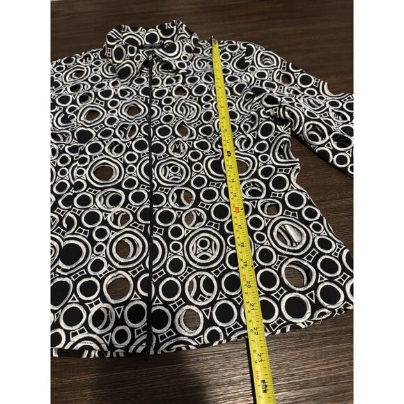 Samuel Dong Black Silver Geometric Cutout Jacket Womens Medium Art Wear - Picture 13 of 16